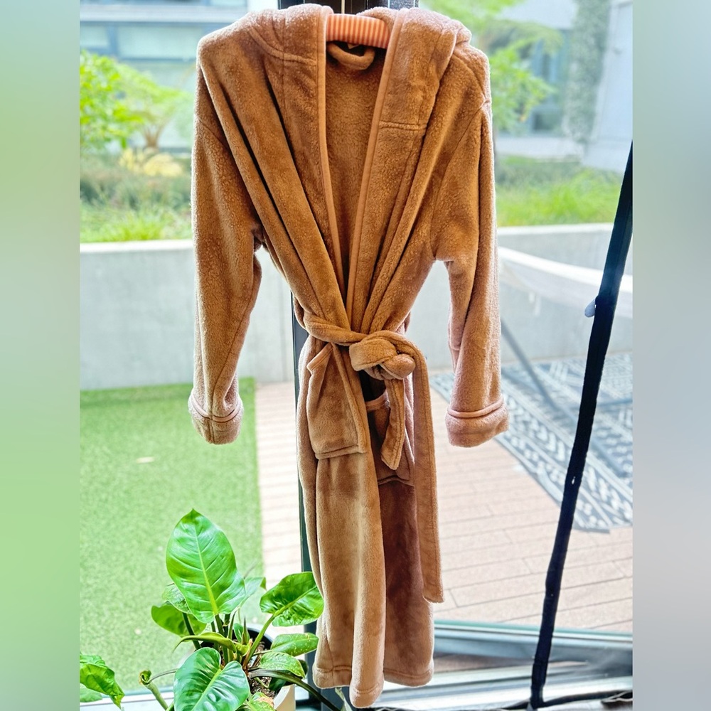 Cozy Pink Plush Robe with hood